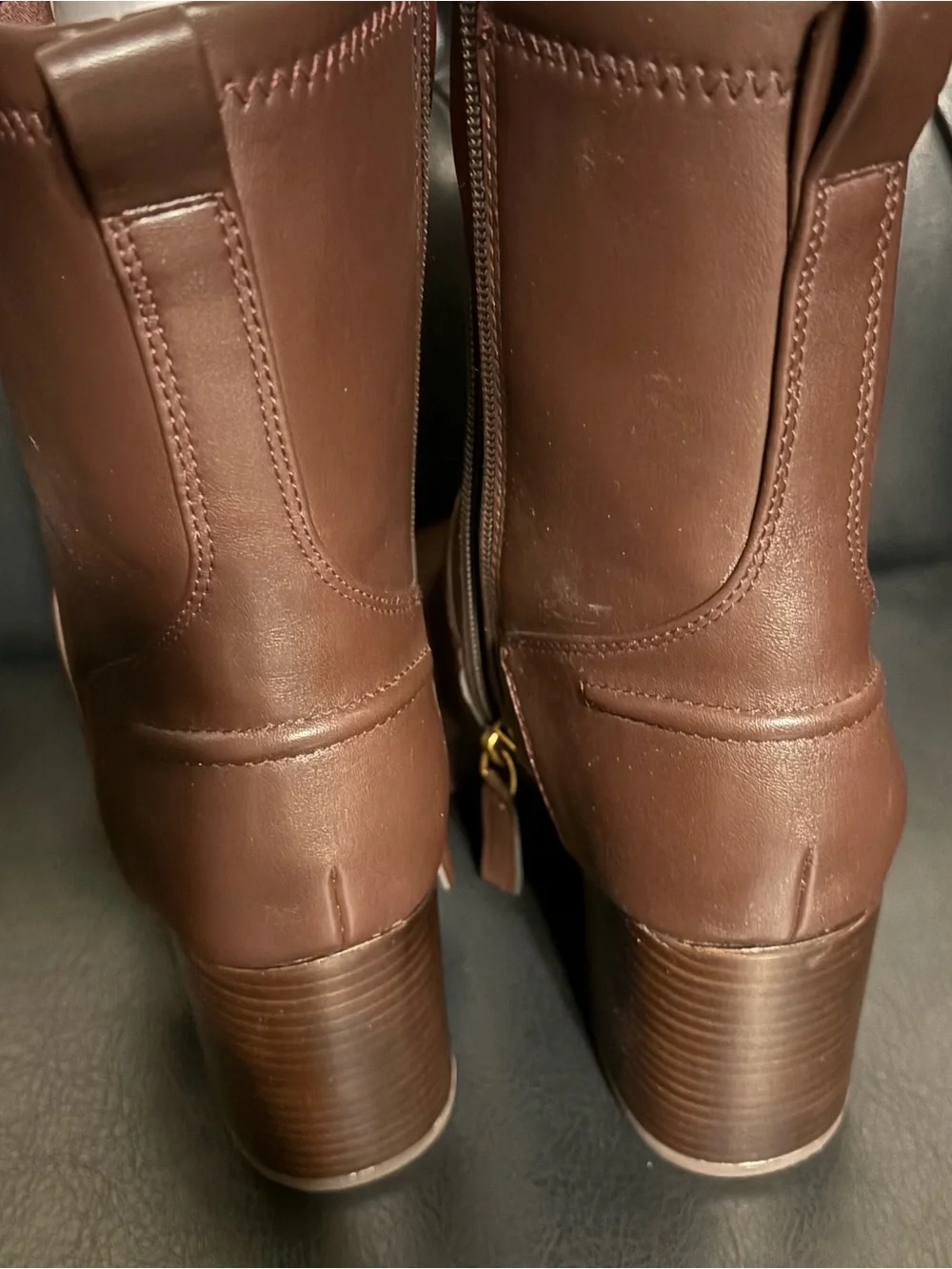 Franco Sarto Brown Leather Ankle Booties